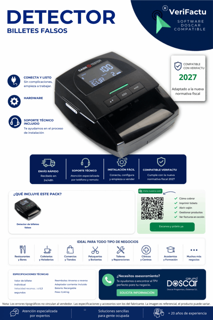 Vista previa de la ficha tecnica de Detector de Billetes Falsos