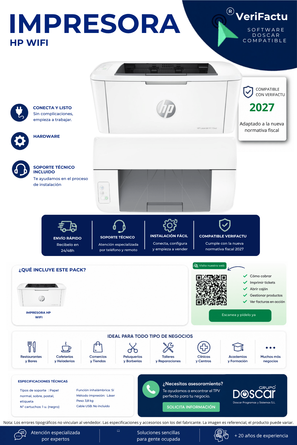Impresora HP WiFi LaserJet
