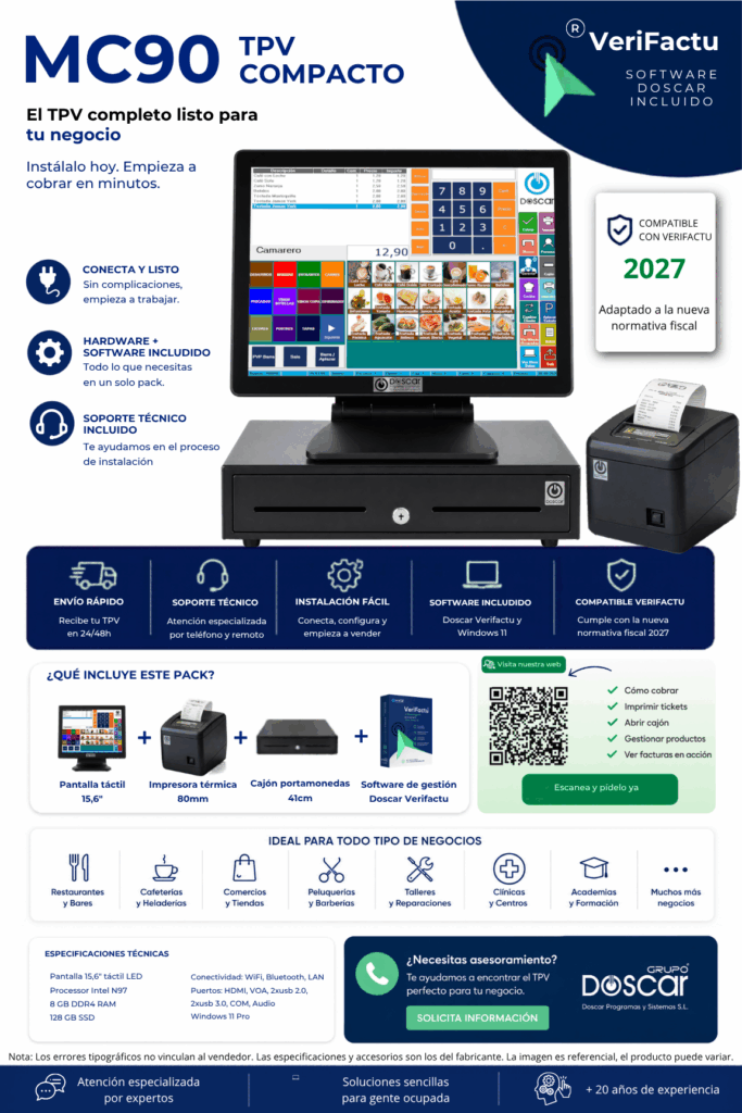 Vista previa de la ficha tecnica de TPV MC90 — Solución Conecta y Listo