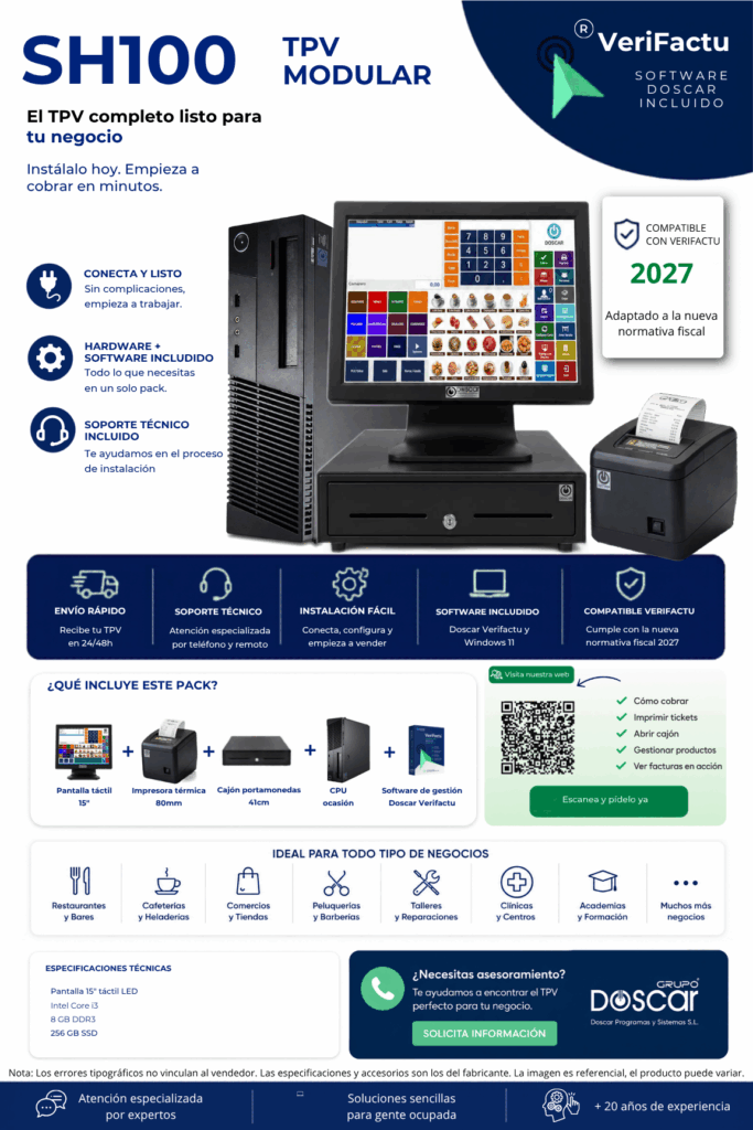 Vista previa de la ficha tecnica de TPV SH100 — Solución Conecta y Listo